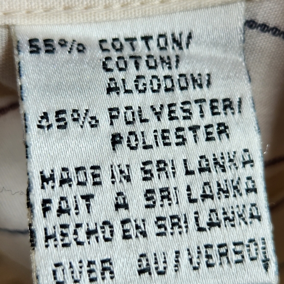 Russ Off-White w/ Stripes & Lace Button Down Top Size 10 - Picture 9 of 10